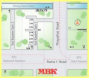 торговий центр mbk в Бангкоку карті