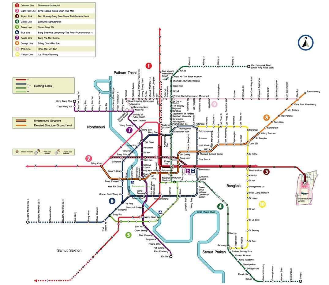 метро Бангкока карта