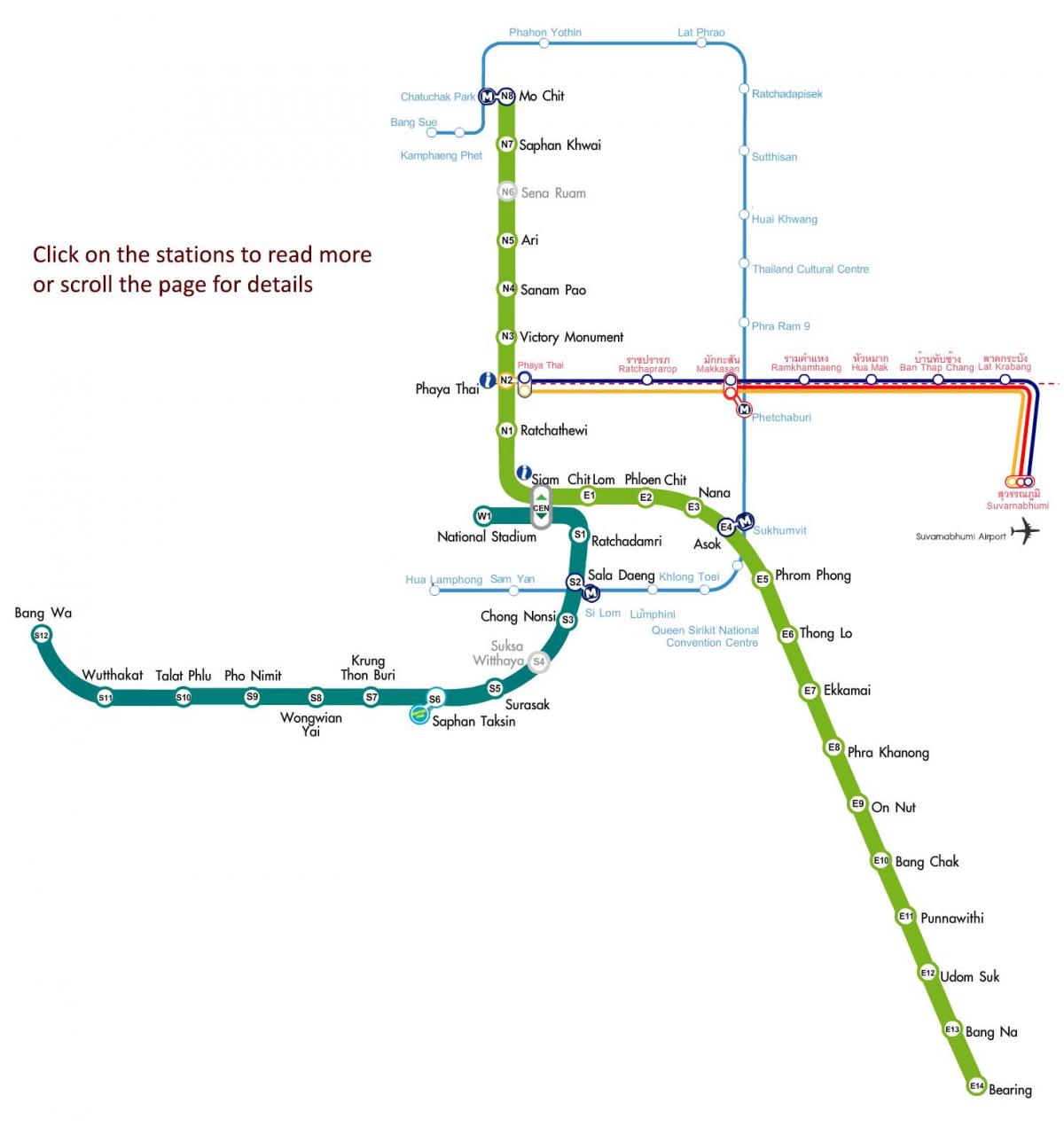 карта метро карта маршрутів в Бангкоку