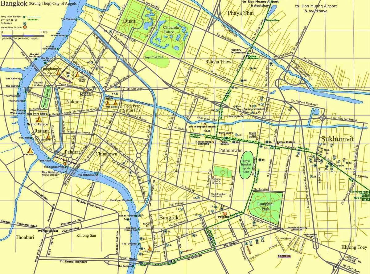 карта Бангкока дорозі