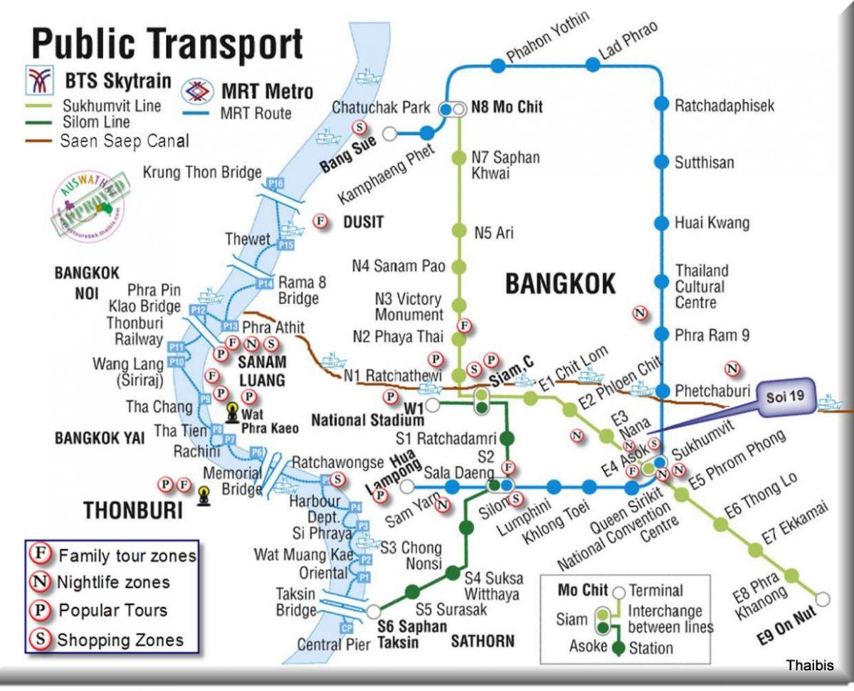 громадський транспорт Бангкока карта