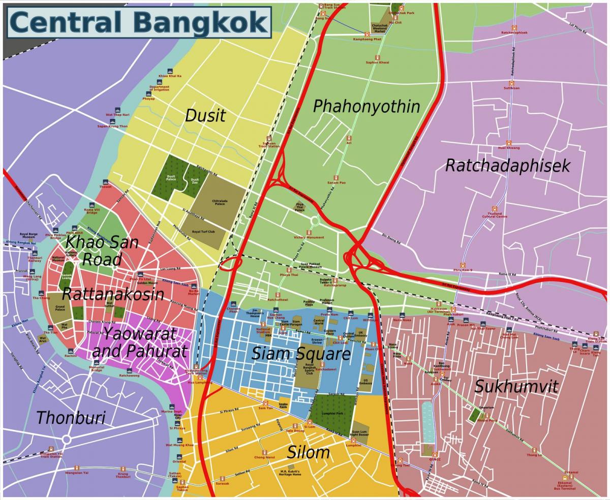 райони Бангкока карта