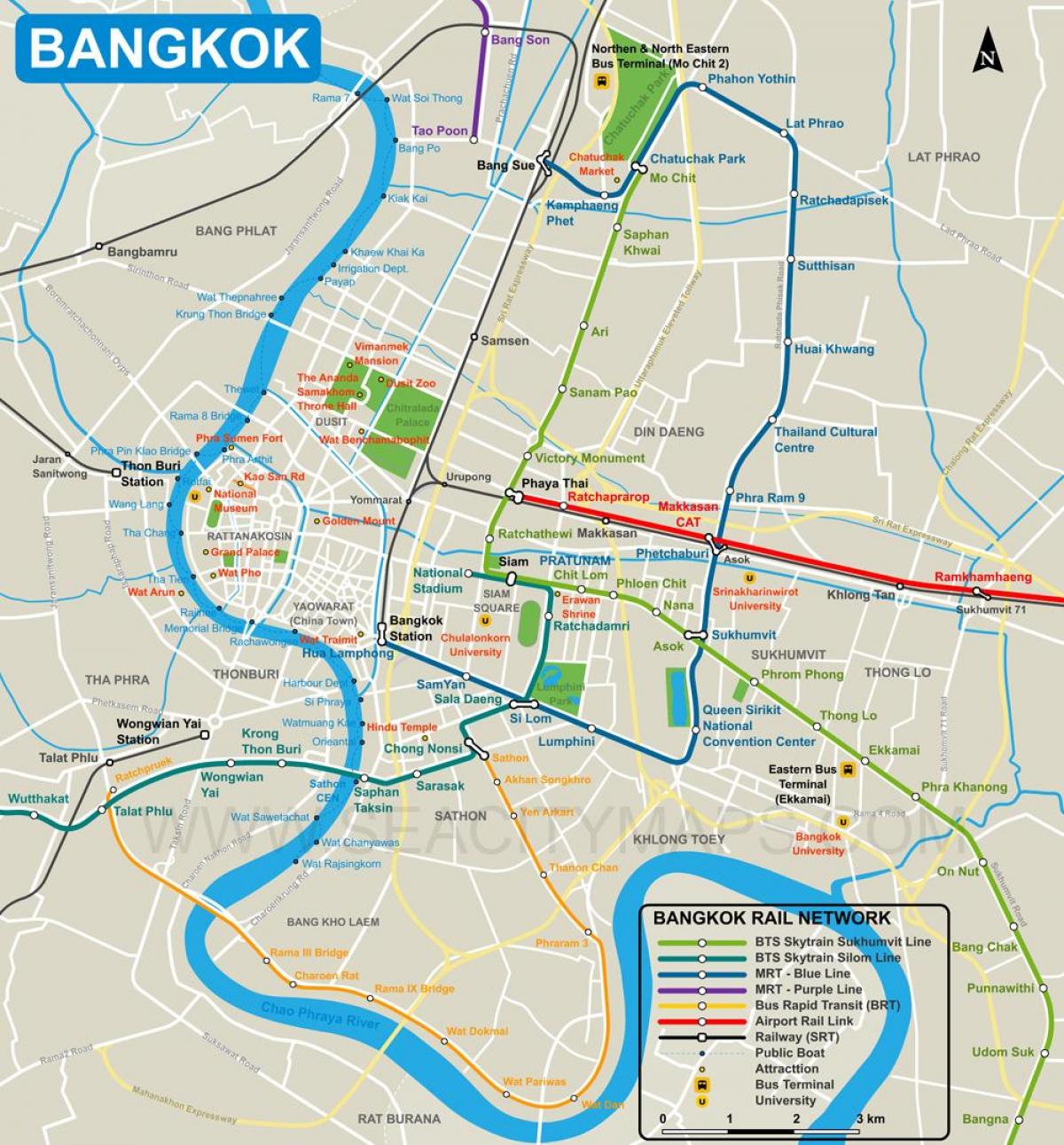 карта центру міста Бангкок 