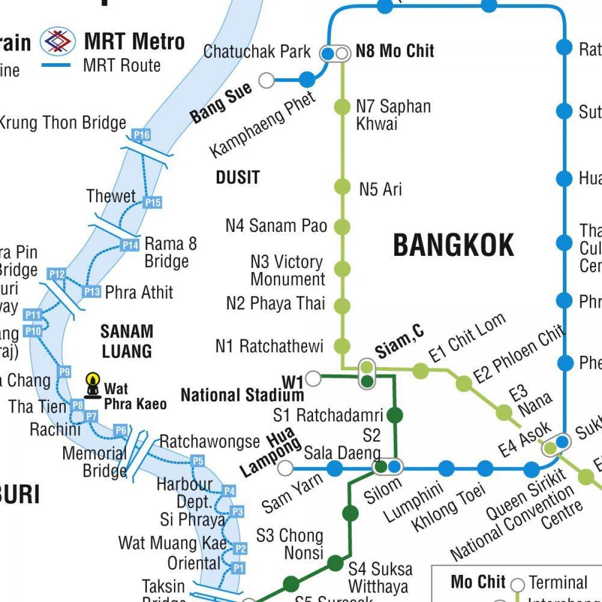 карта метро Бангкока і Бангкок