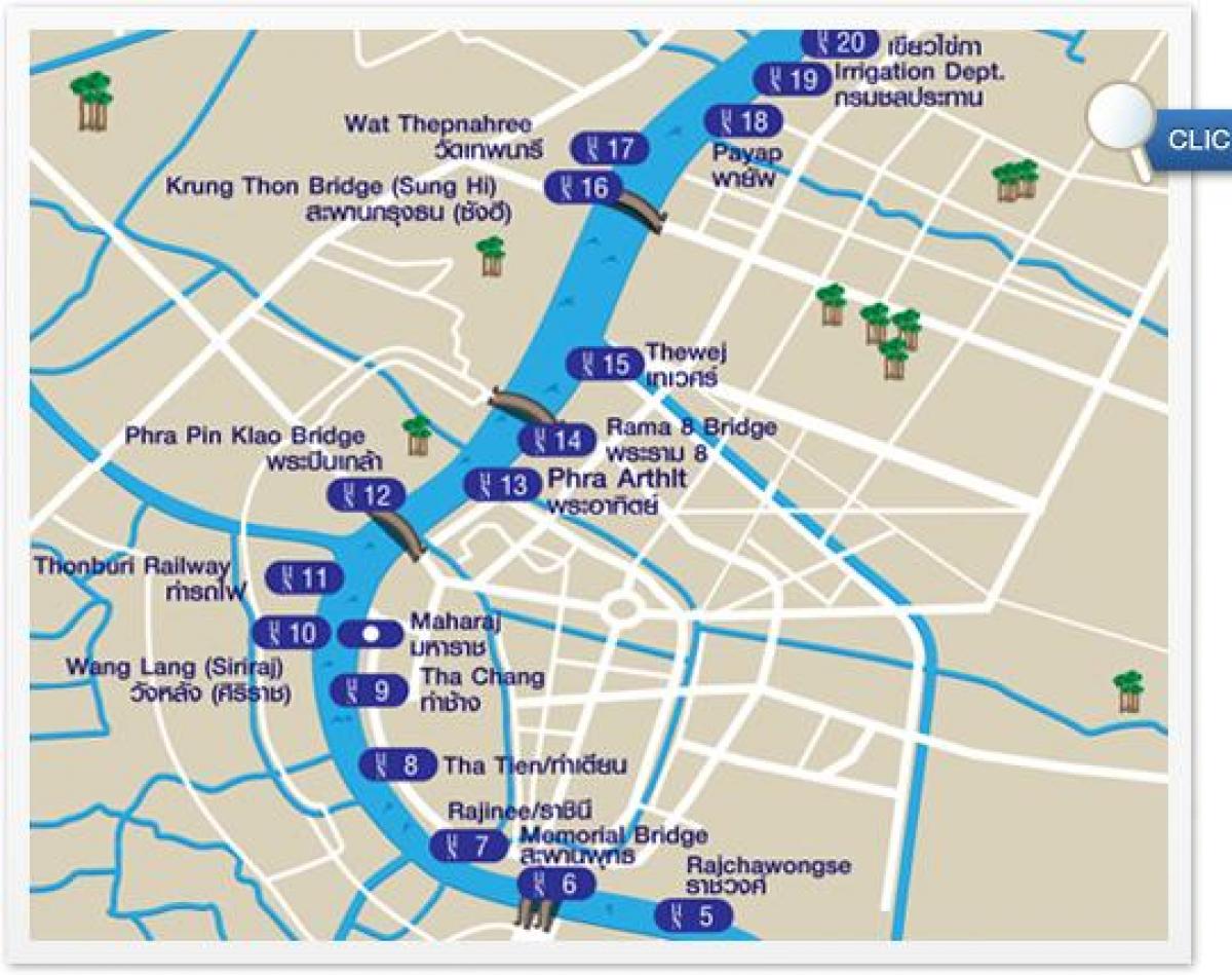 карта річки Бангкок експрес-катері