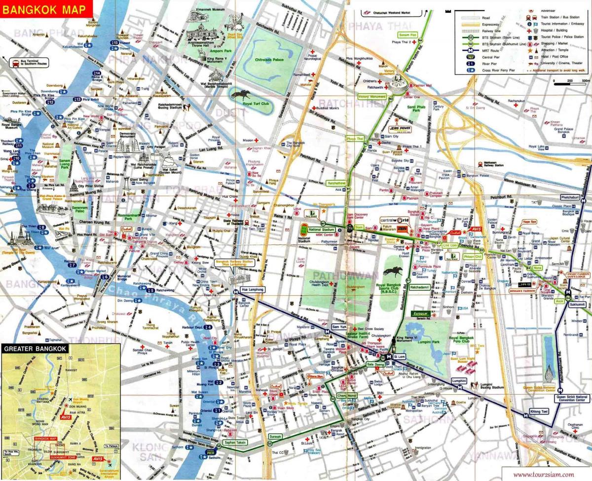 туристична карта Бангкока англійською