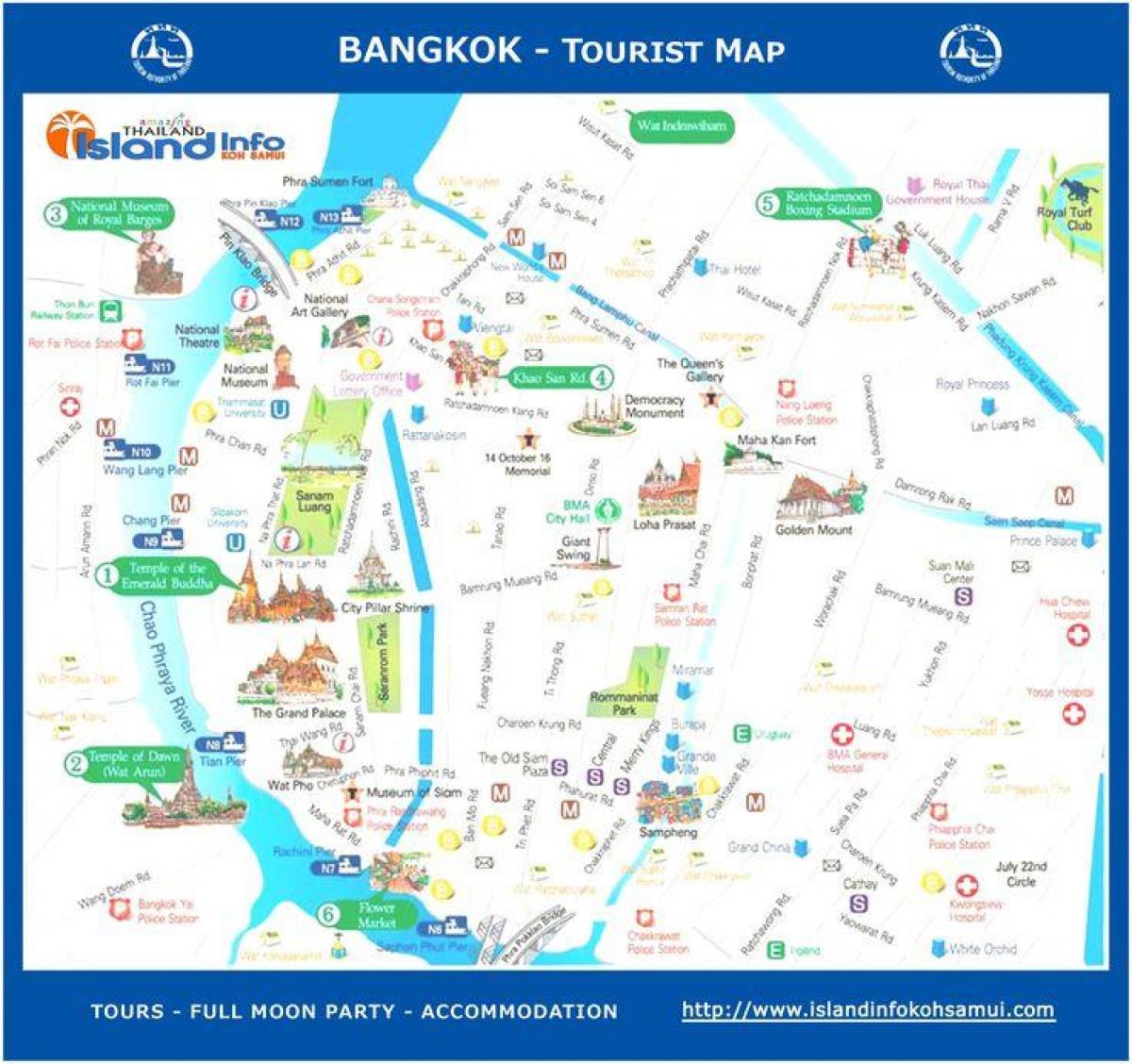 Бангкок, Таїланд туристична карта