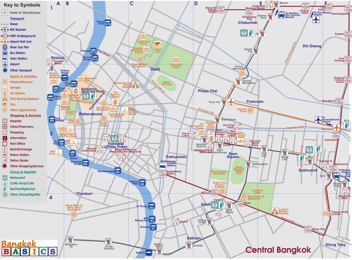 карта центру Бангкока