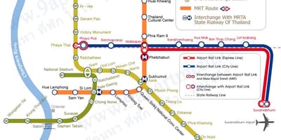 Skytrain Бангкок маршрут на карті