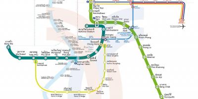Місто Бангкок на поїзді на карті